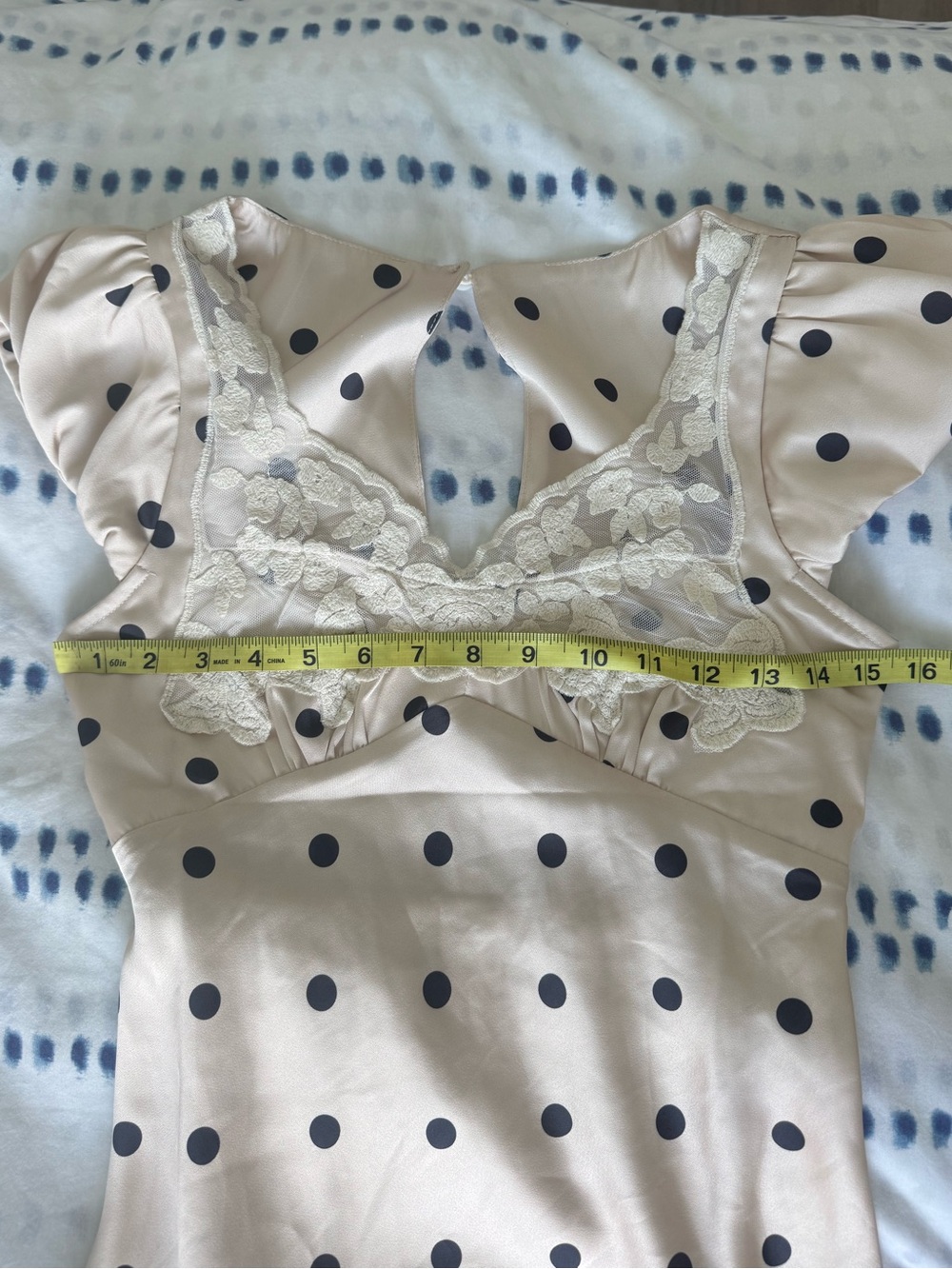 Commense Lace Trim Polka Dot Dress - Size XS - Picture 13 of 14